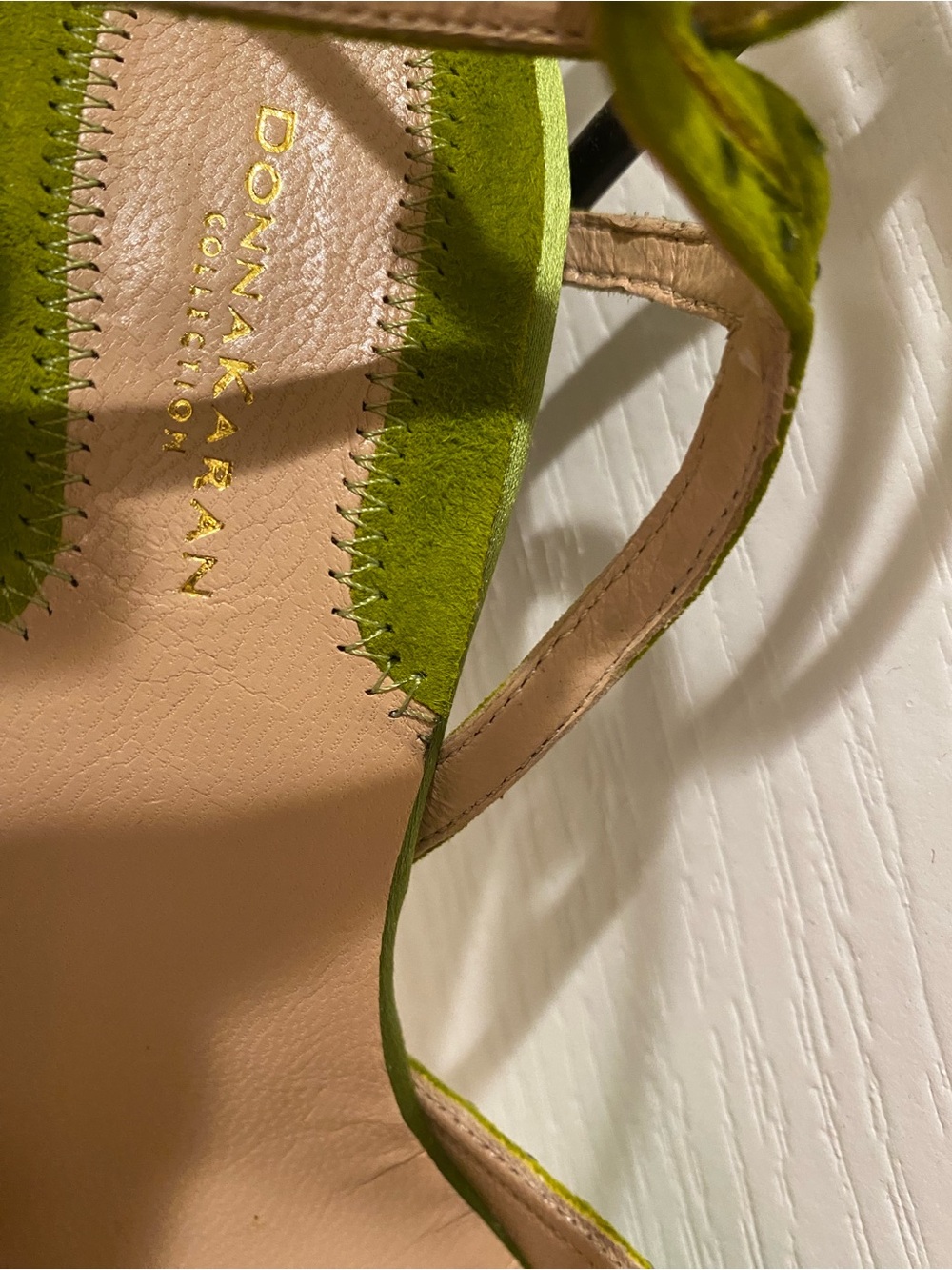 Donna Karan Lime Green Lace-Up Heels - Picture 2 of 7